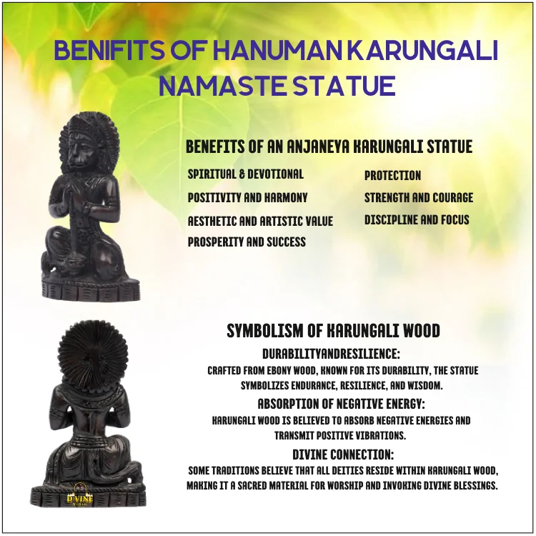 Hanuman Karungali Namaste Statue